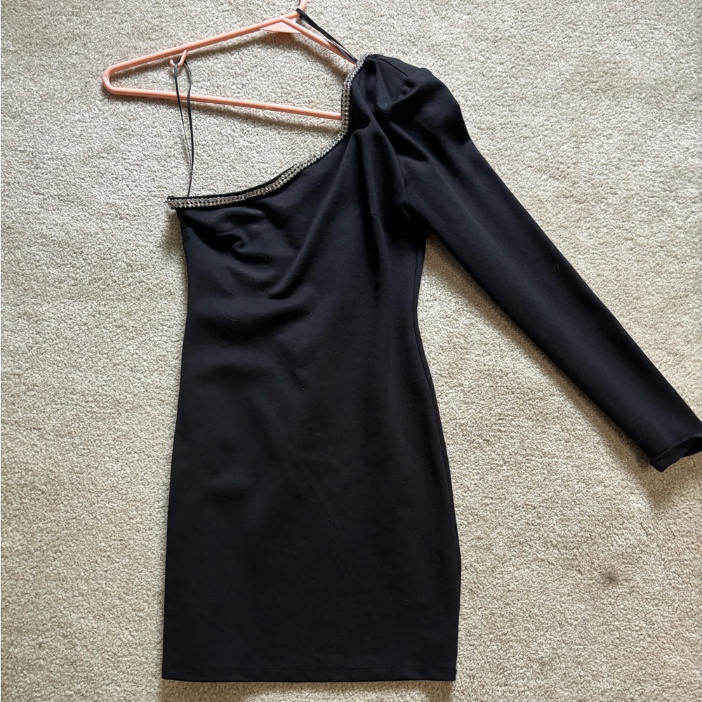 size XS black 1 shoulder mini dress